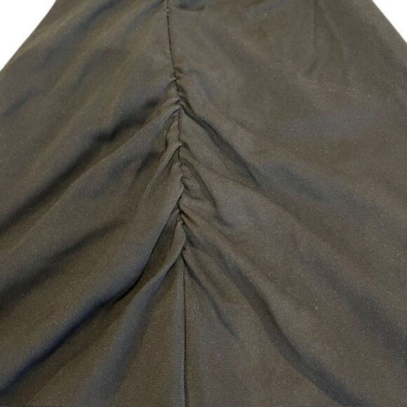 Nicole Miller Dress Matte Black Jersey Ruched Halter Cowl Drape Neck Size 0 - Picture 12 of 13